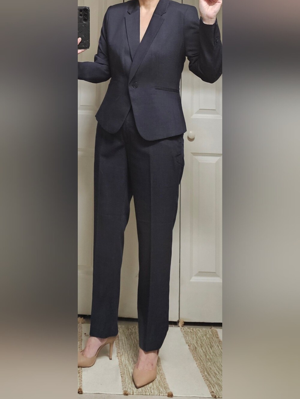 H&M Women's Navy Blazer and Trousers Suit